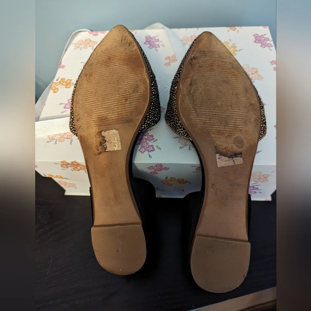 Madewell D'orsay flat in dotted calf hair, size 7